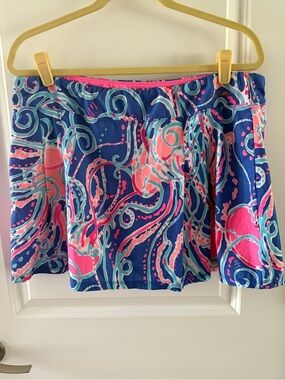 Lilly Pulitzer Pink Athletic Skort with Blue Accents